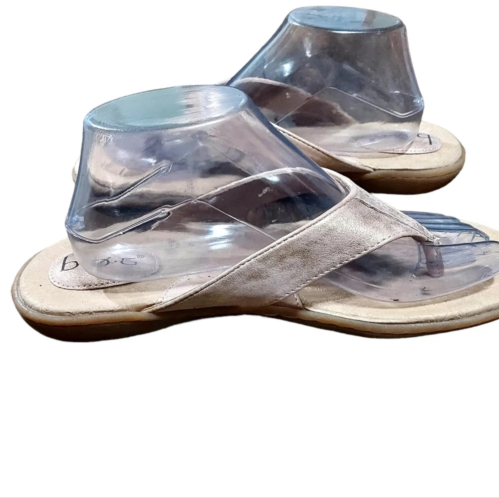 Boc 10 Sandals Shoes Flats Pink Metallic Comfort Woman Shoes. (0126)